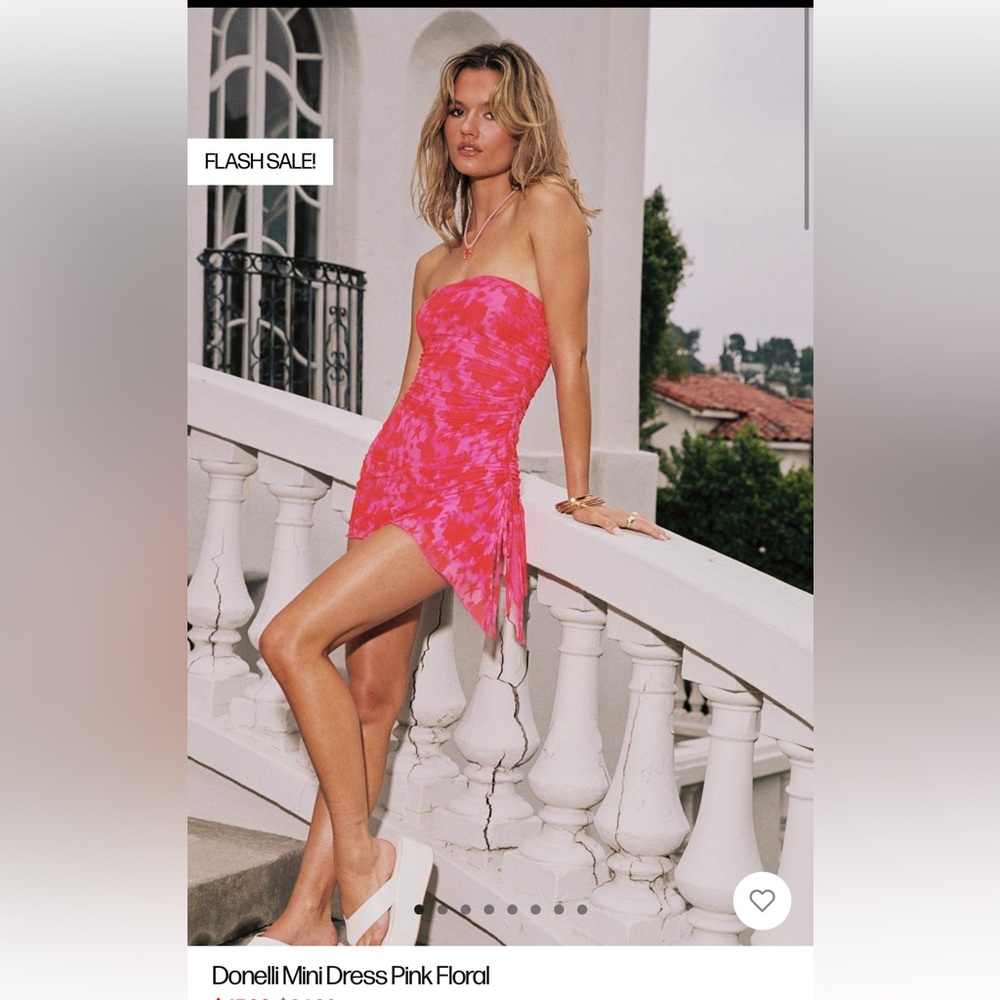 Princess Polly Donelli Pink Floral mini dress size 2 NWT